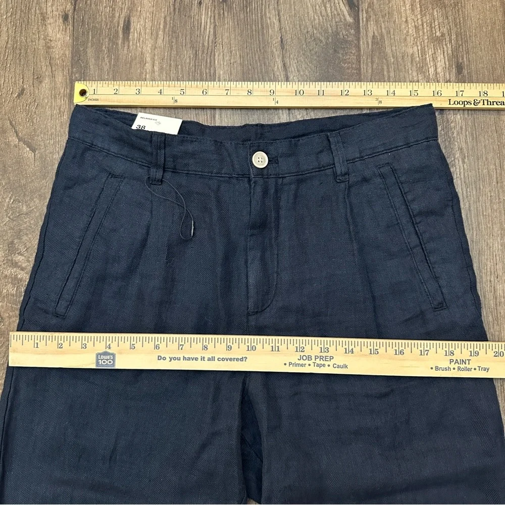 Zara 100% Linen Relaxed Fit Pants Men’s Size 30 Navy Blue